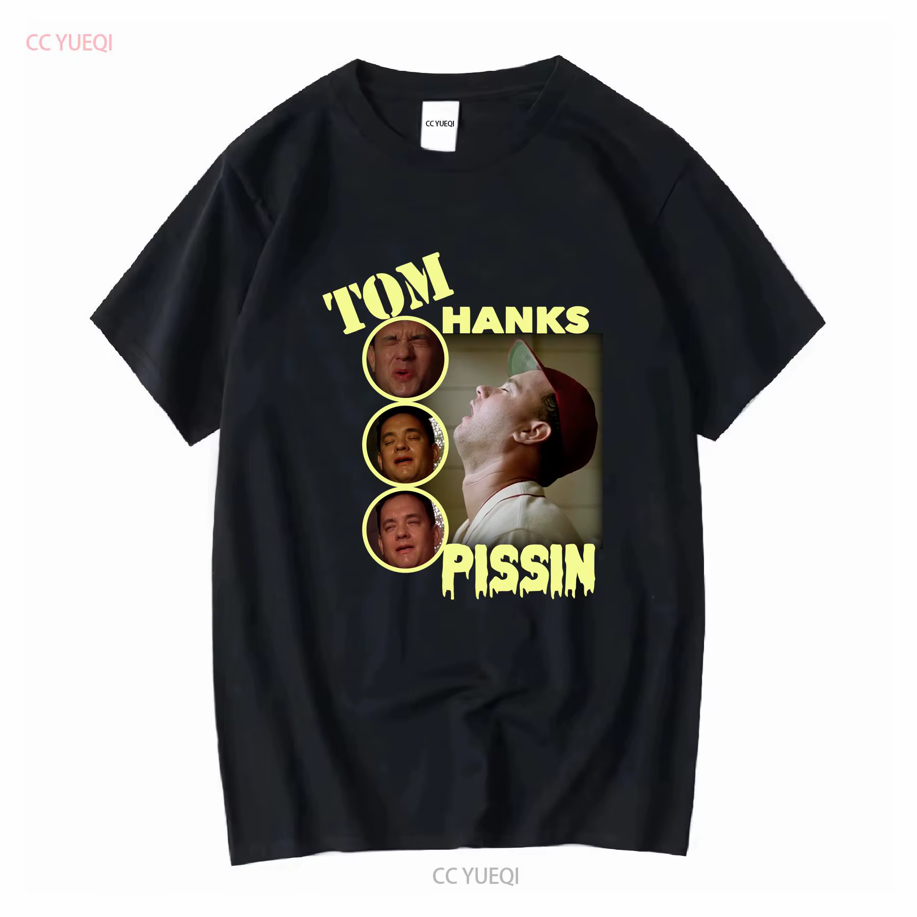 T-shirt vintage Tom Hanks Pissin, lavé, polyvalent, doux, respirant, extensible, vêtements de créate