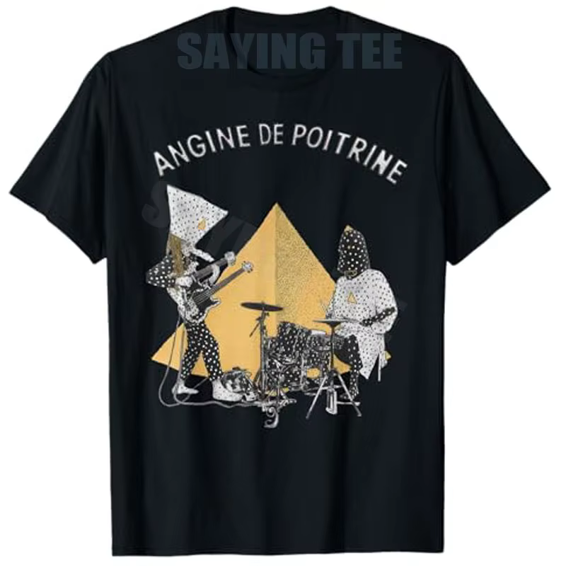 T-shirt vintage Angine De Poitrine avec motif musical, style Y2K Streetwear Punk Fun Rock, avec cita