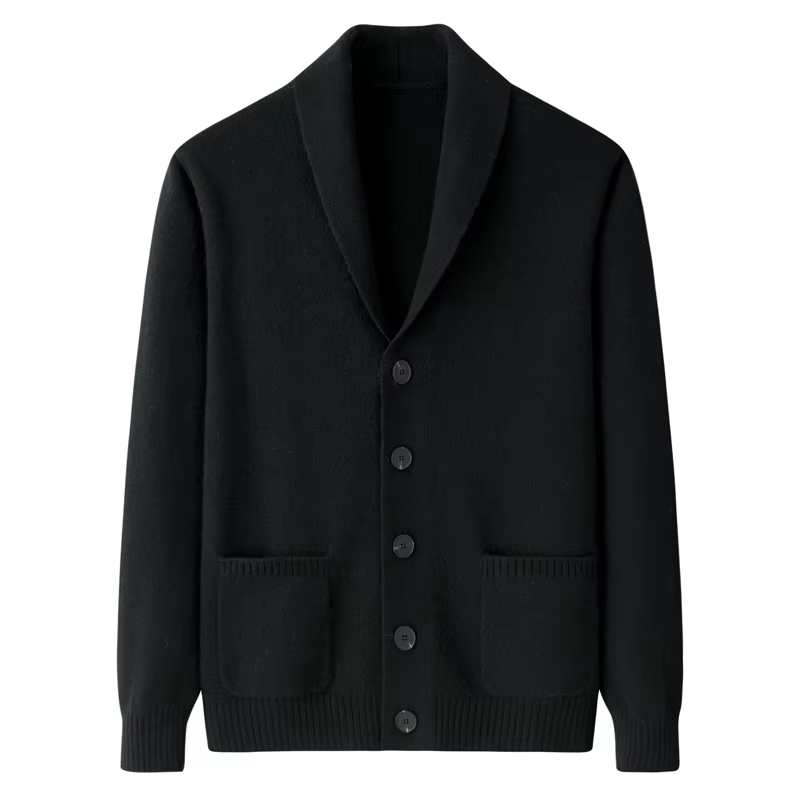 Pull en cachemire pour hommes, cardigan rembourré à col olive, manteau 100% pur cachemire