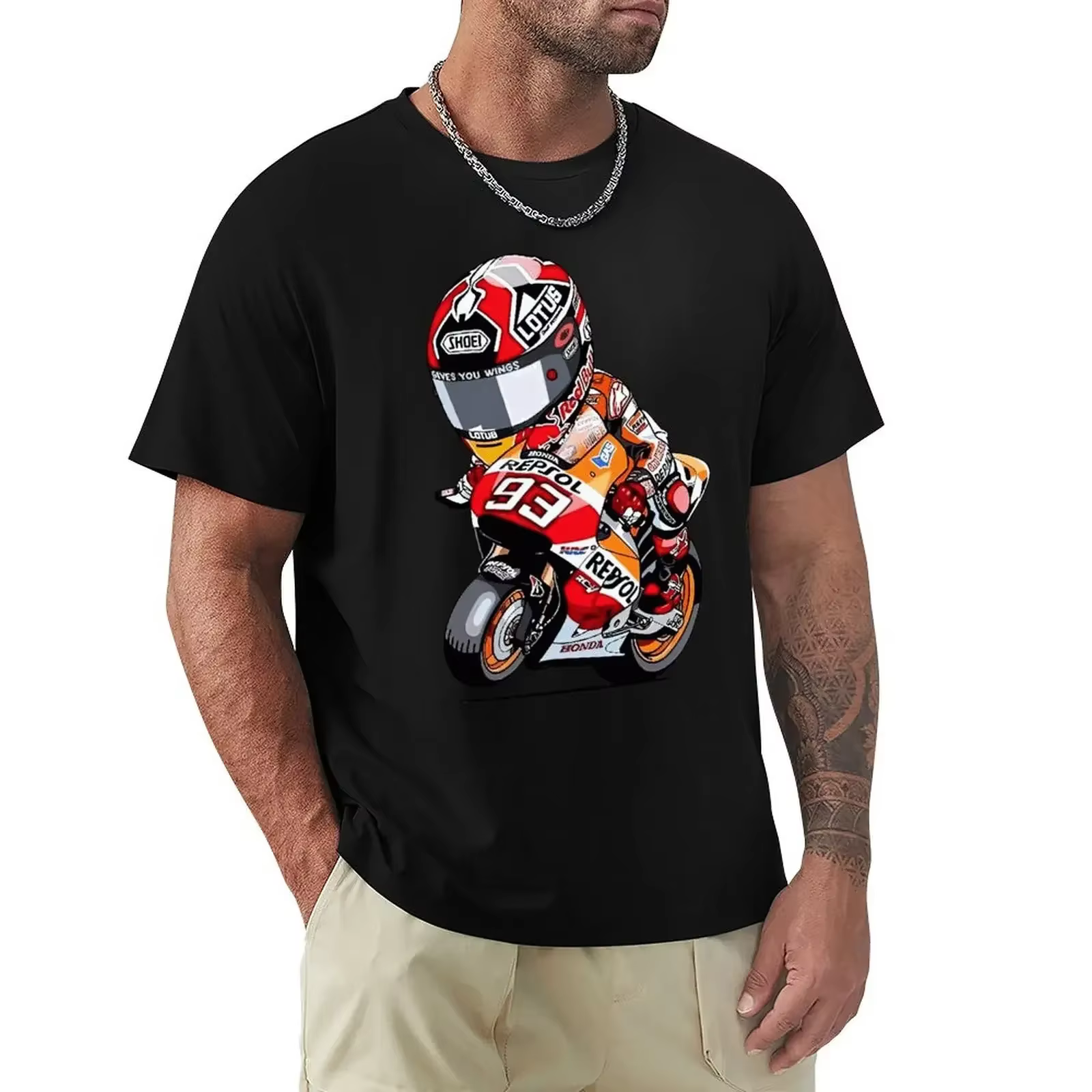 Marc Signature 93 Funny MOTO T-shirt Harajuku T-shirt à manches courtes 100% coton T-shirt graphique