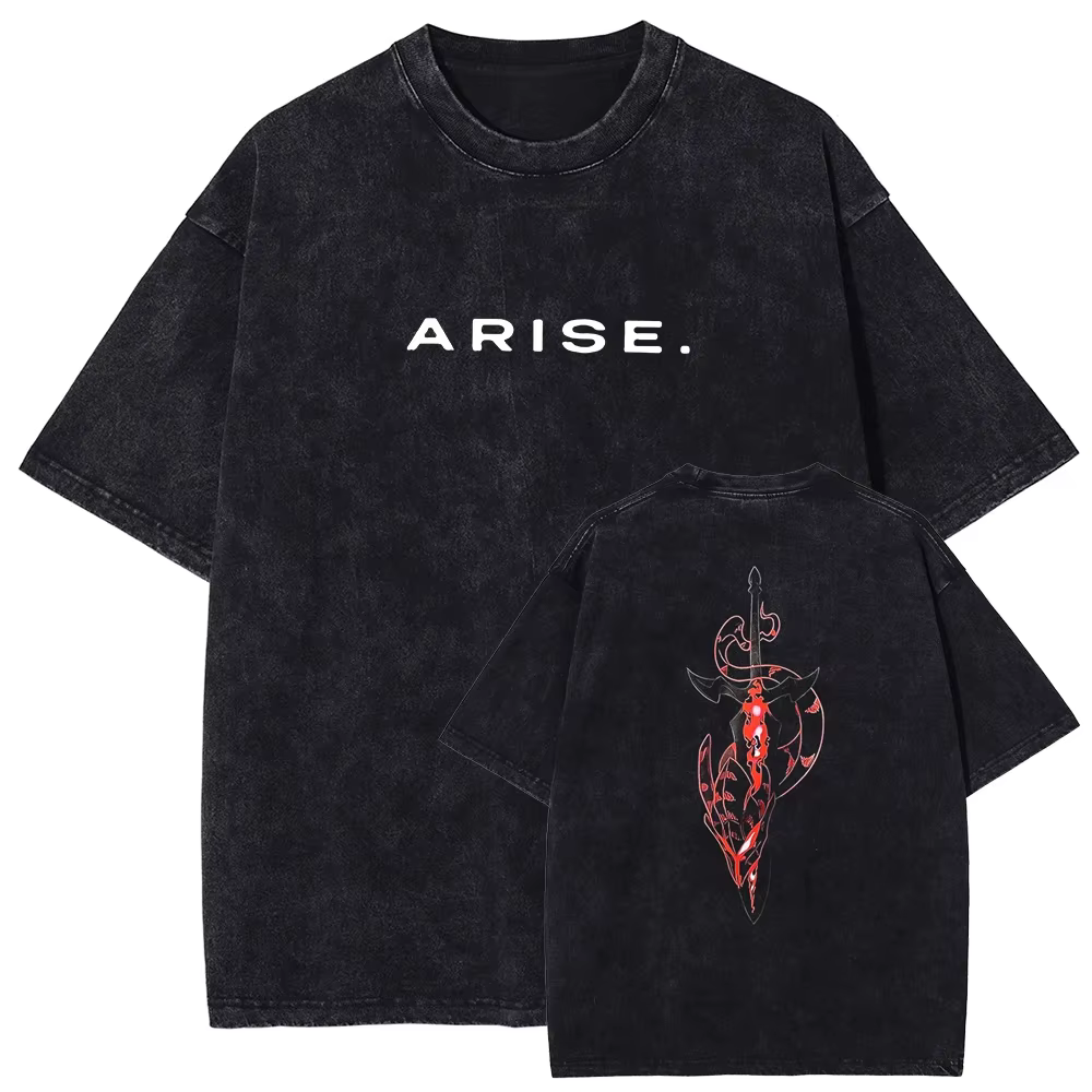 T-shirt ARISE Solo Leveling, T-shirt à motif manga, T-shirt en coton lavé vintage, T-shirt à manches