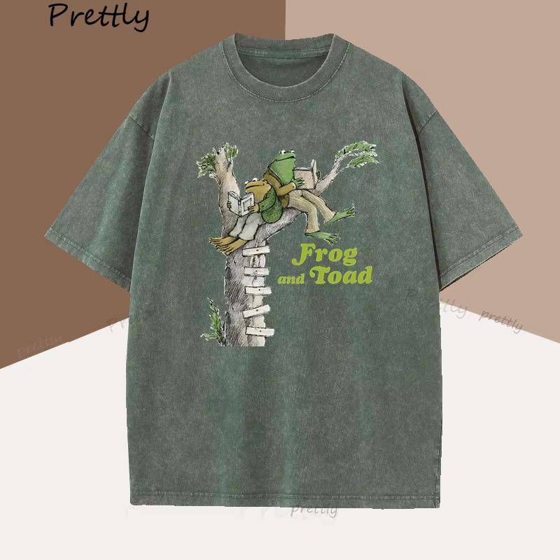 Grenouille et crapaud T-shirt femmes hommes classique livre amant T-shirt drôle femme vêtements Cott