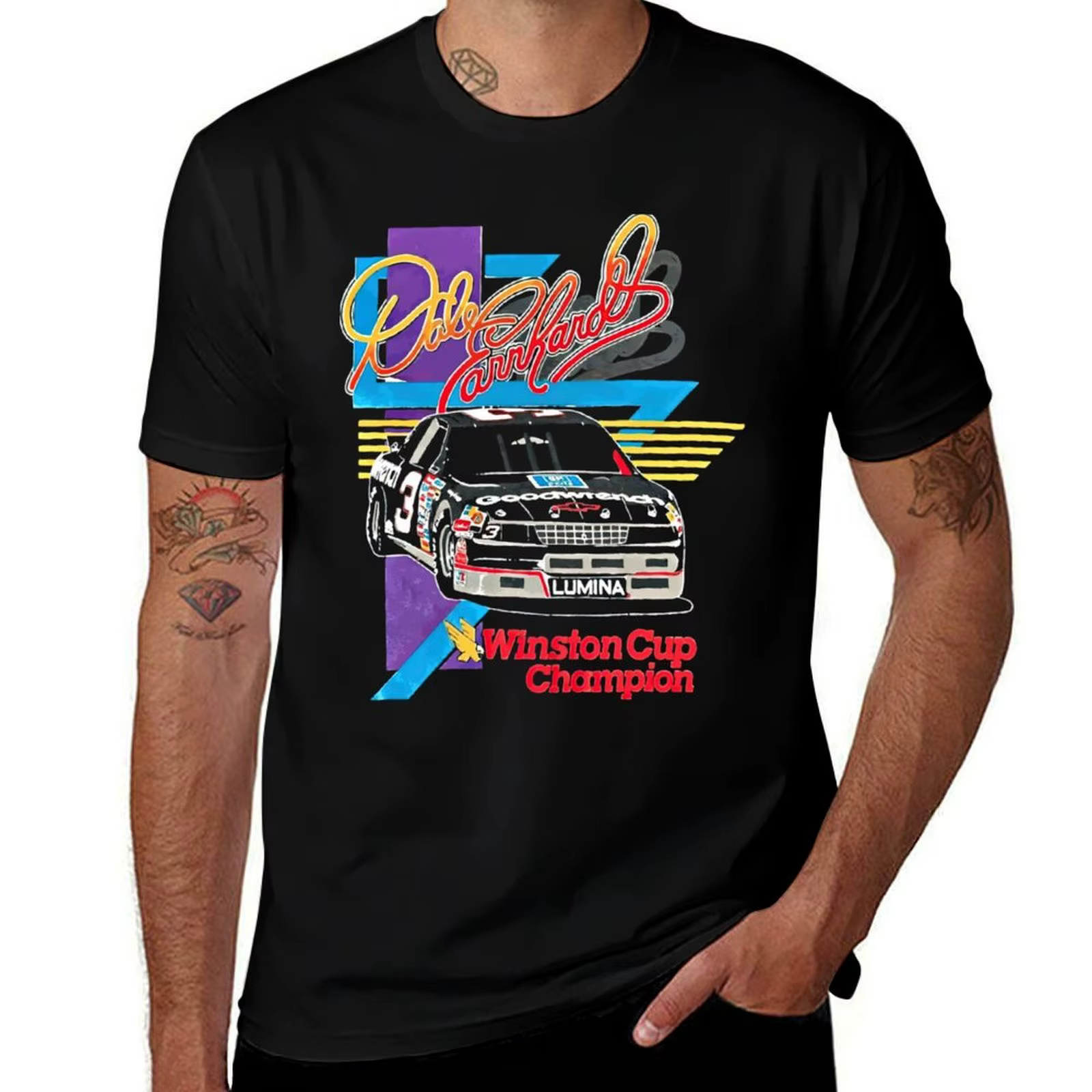 Dale Earnhardt T-shirt vintage décontracté pour hommes