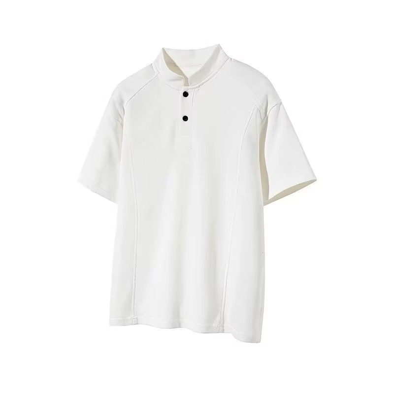 Polo à manches courtes col Henley style américain pour homme – Nouvelle collection été 2026 – T-shir