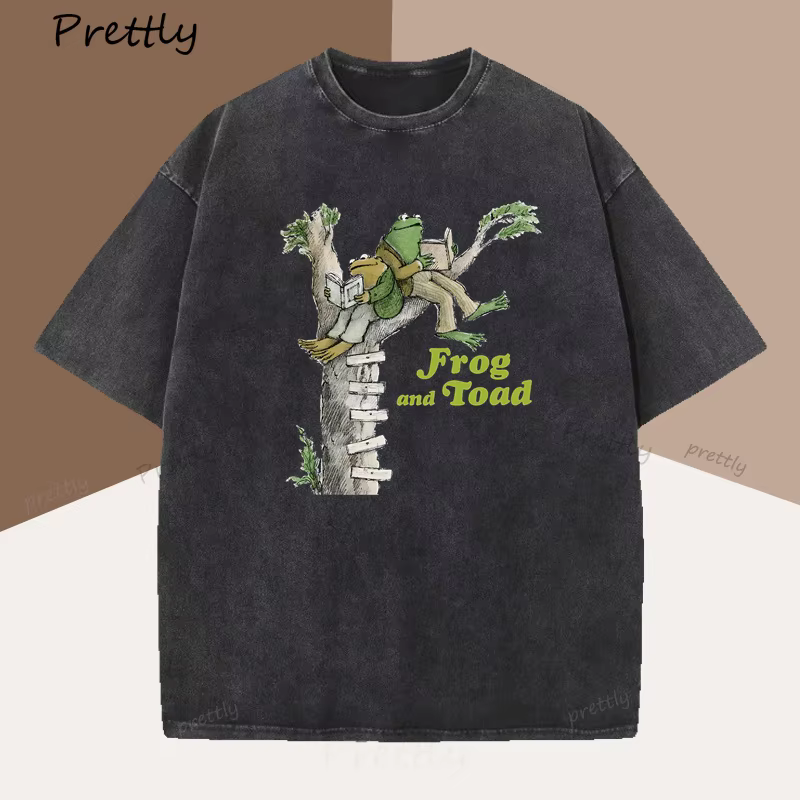 Grenouille et crapaud T-shirt femmes hommes classique livre amant T-shirt drôle femme vêtements Cott