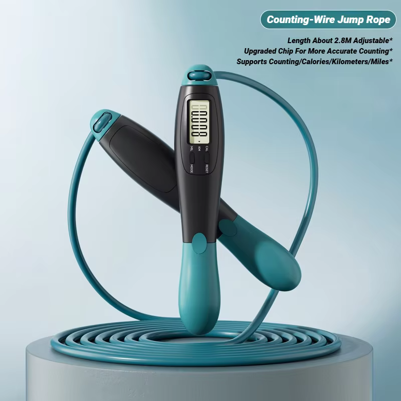 Corde à sauter réglable en acier avec compteur pour entraînement de fitness, équipement sportif à do
