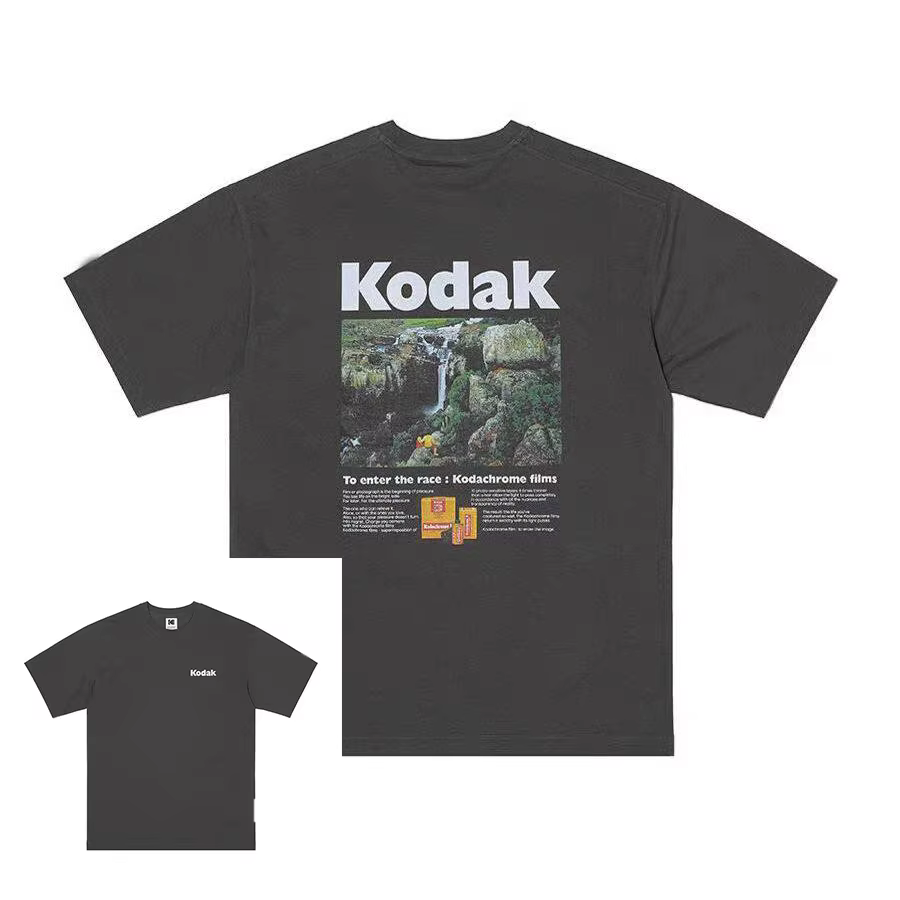 T-shirt d'été pour homme Ko Cheng en coton 100 % avec imprimé film, coupe ample à manches courtes, i