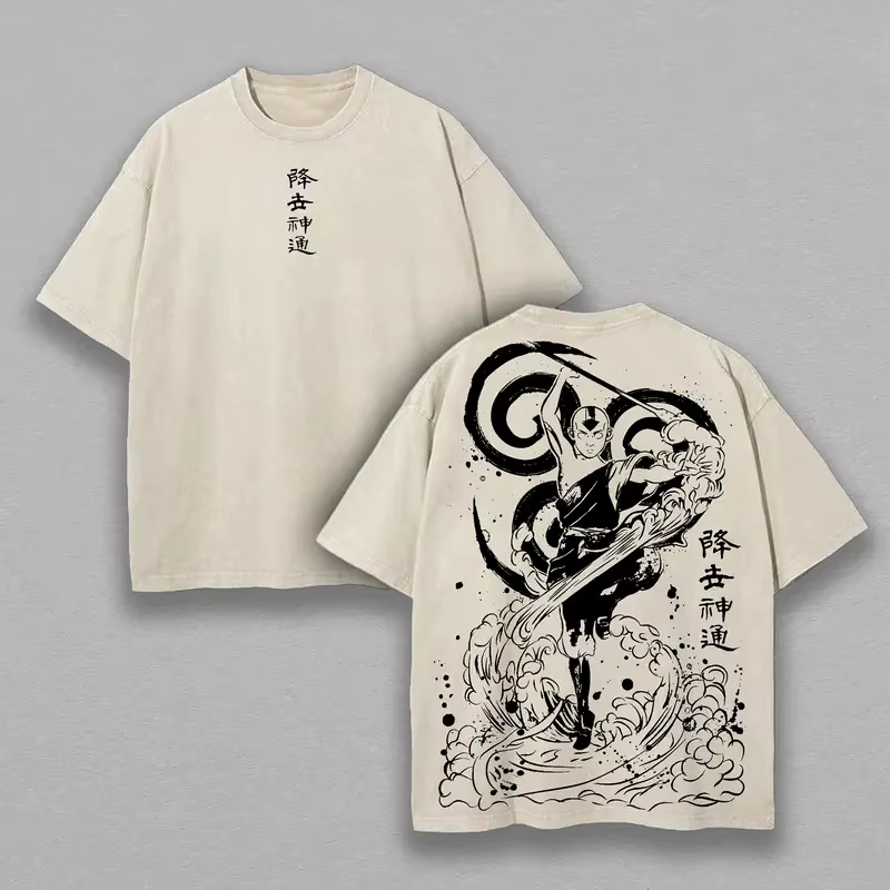 T-shirt imprimé Aang Avatar The Last Airbender, vêtements Anime pour hommes et femmes, t-shirts déco