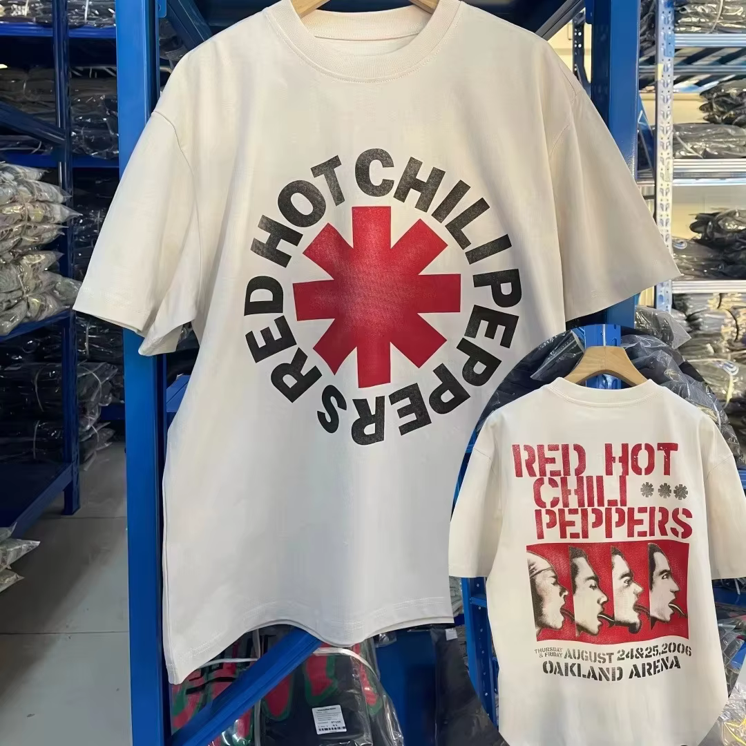 T-shirt rétro Red Hot Chili Peppers en coton, t-shirt graphique pour hommes et femmes, streetwear d'