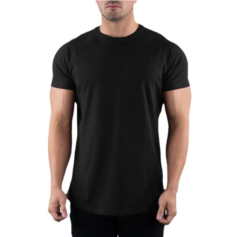T-shirt uni pour homme, décontracté, manches courtes, muscle, joggers, t-shirt de musculation, haut