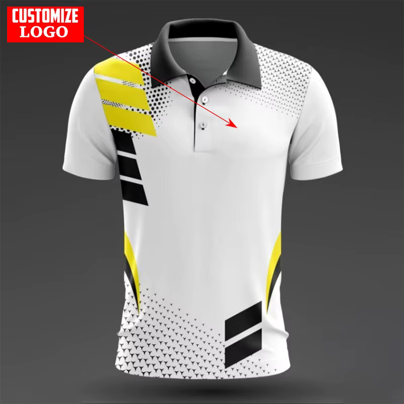 T-shirt Polo de Sport de Tennis de Table d'Extérieur pour Hommes, Col Revers, Manches Courtes, Respi