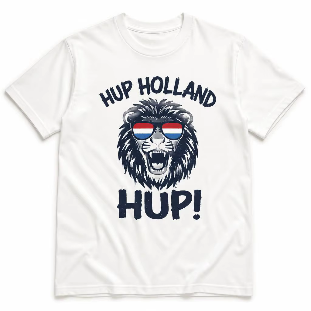 Hup Holland T-shirt avec drapeau des Pays-Bas, lion, Nederland, 100% coton, vêtements à manches cour