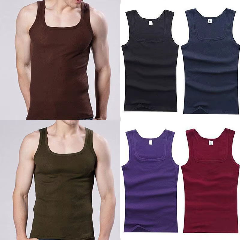 100% coton hommes T-shirt surdimensionné sans manches débardeur couleur unie Fitness hommes gilets m