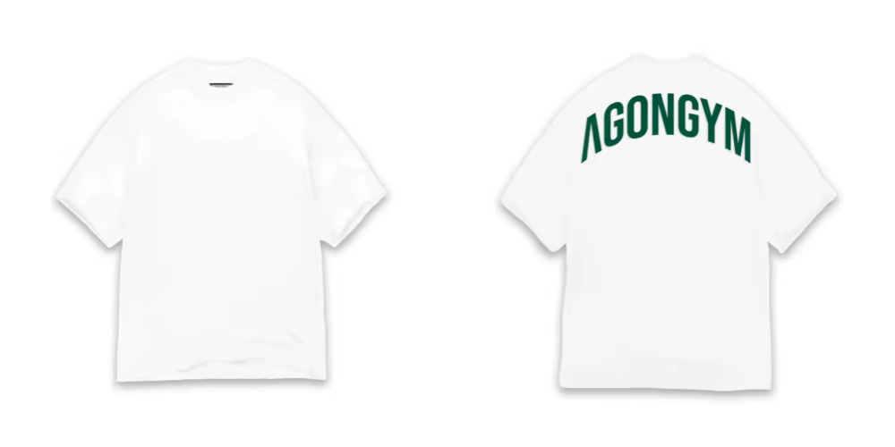 AGONGYM T-shirt Homme Oversize Imprimé Lettres en Coton Respirant pour Gym, Musculation, Entraînemen