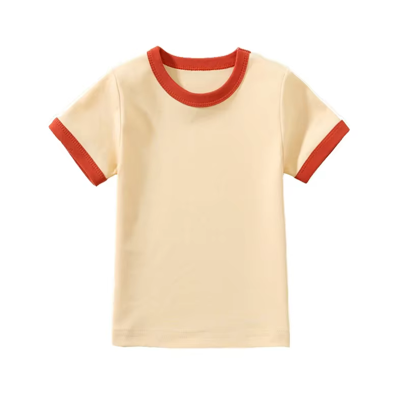 T-shirt manches courtes pour petits enfants, 100% coton, pour garçons et filles, documents assortis,