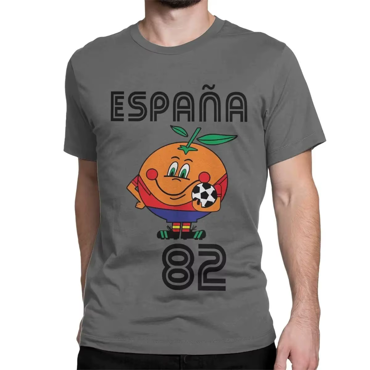 Naranjito T-shirt homme haute qualité col rond espagne 82 mascotte espagnole 1982 Football T-shirt h