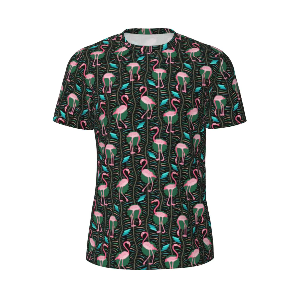 T-Shirt imprimé oiseaux mignons rose flamant Art mode T-Shirts de sport à manches courtes T-Shirt co
