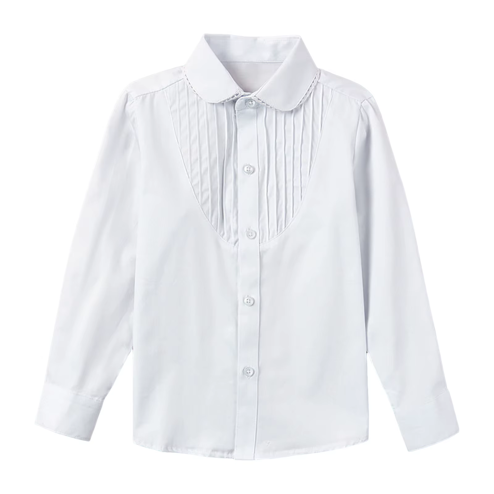 Chemises et hauts pour filles, chemisier blanc à col à revers, couleur unie, boutons, tenue formelle