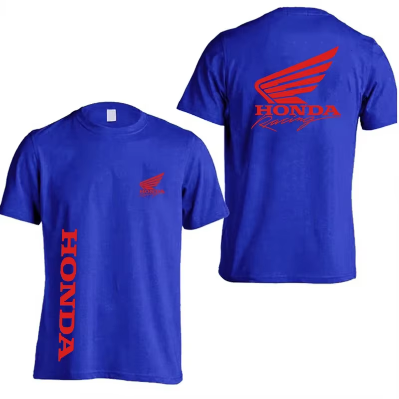 T-shirt de course en pur coton pour hommes Honda, nouveau t-shirt d'extérieur pour femmes, haut de s