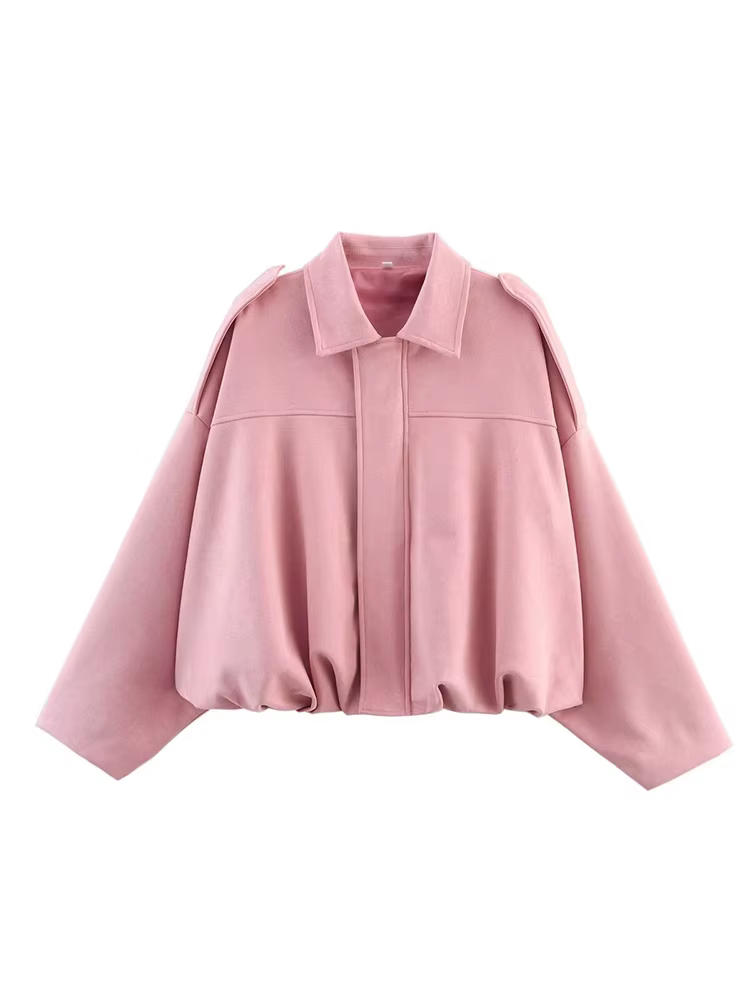 TFMLN femmes daim Bomber veste printemps nouvelle mode fermeture éclair manches longues surdimension