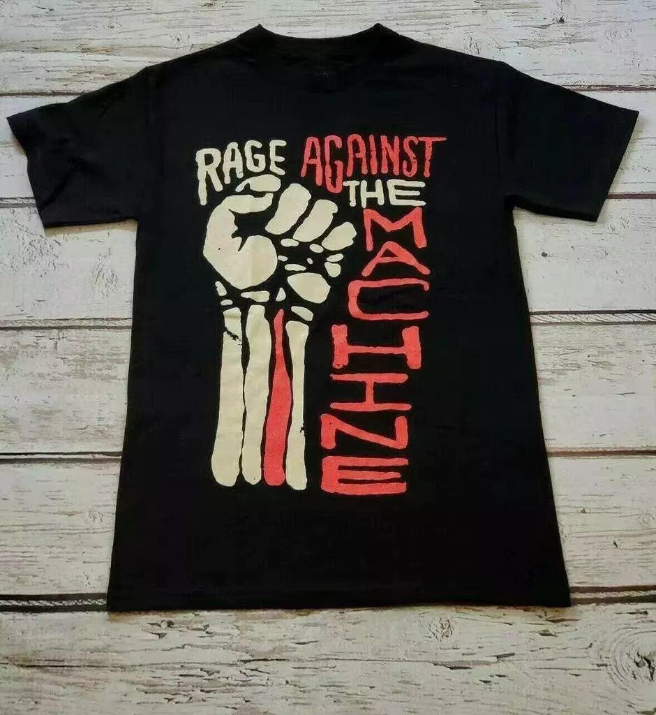Rage Against The Machine Band Hand Up T-Shirt unisexe T-Shirt homme noir décontracté col rond coton 