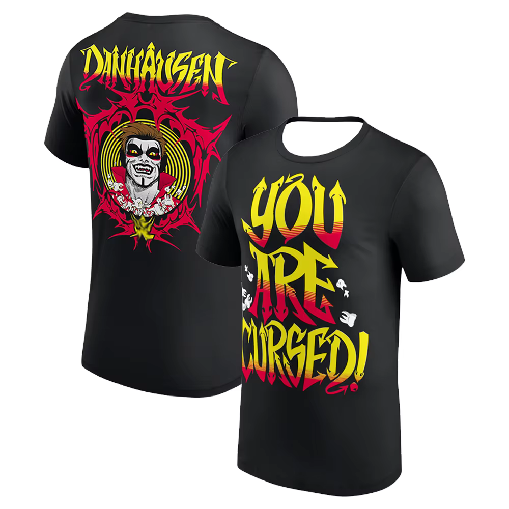T-shirt noir Danhausen You Are Cursed pour hommes et femmes, col rond, manches courtes, vêtements de