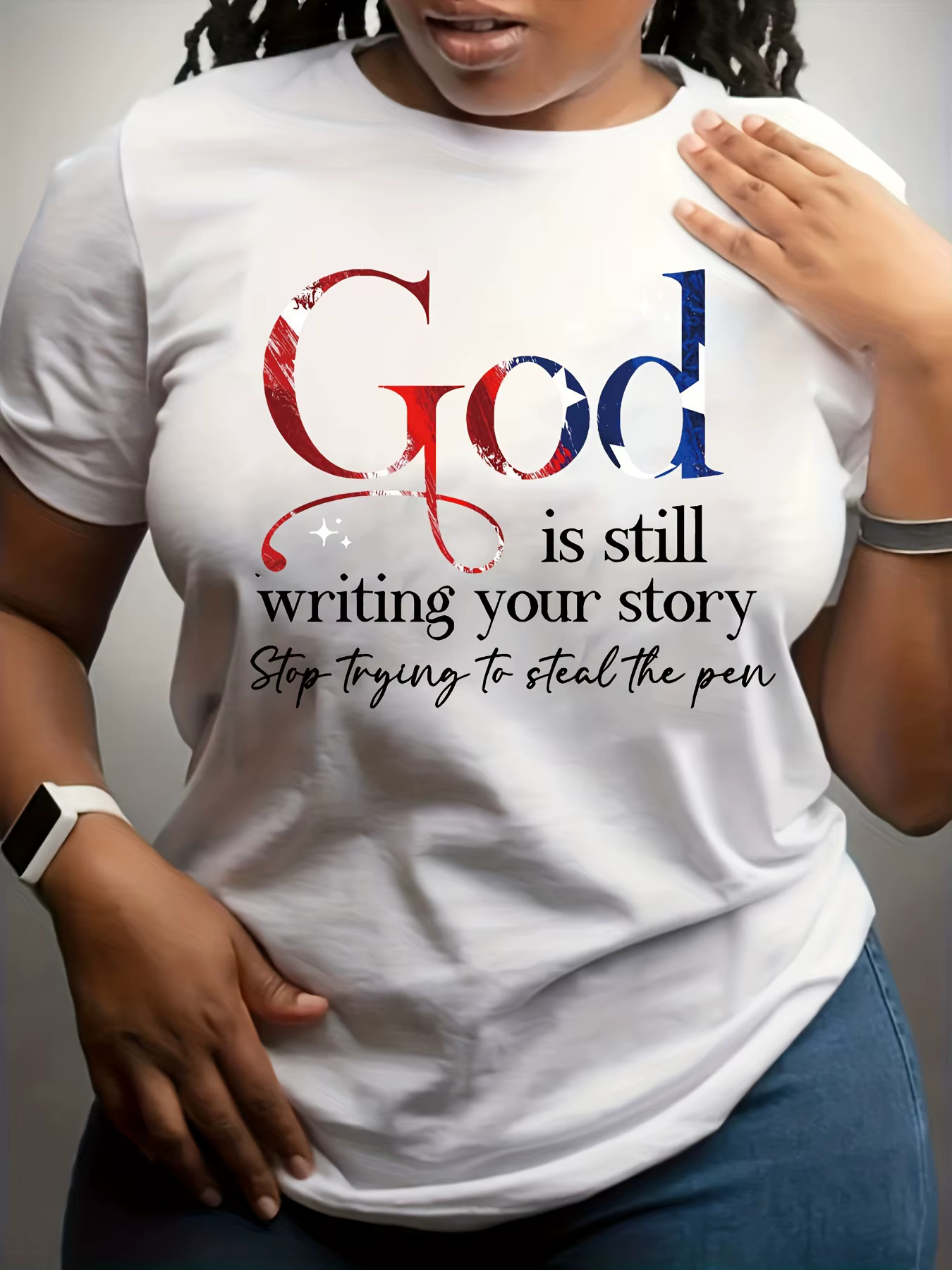 T-shirt pour femme « Dieu continue de raconter votre histoire » - Motif Faith, haut jaune décontract