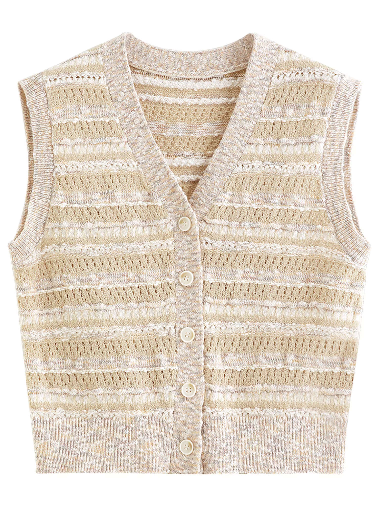 FSLE【Série Premium】Débardeur en tricot sans manches à col en V pour femme, coupe ajustée, style mode