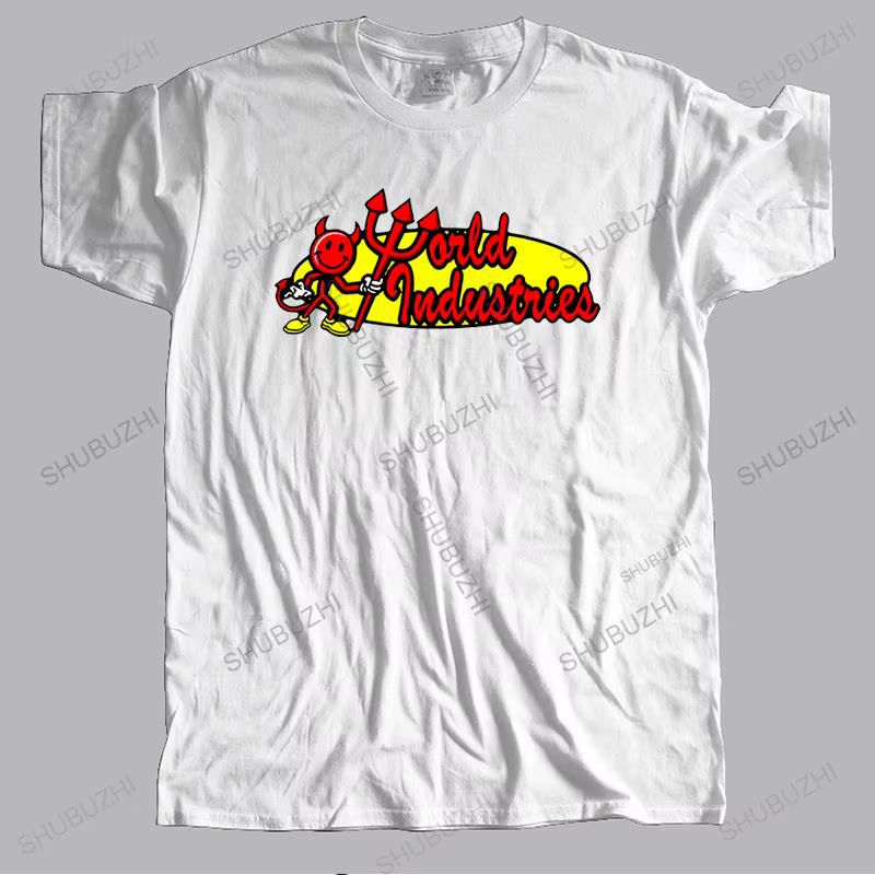 Homme t-shirt été hommes t-shirt de haute qualité Rare WORLD INDUSTRIES SKATEBOARDING unisexe marque