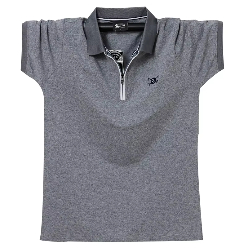 Polo Décontracté à Manches Courtes pour Homme, Vêtement à Revers, Fermeture Éclair, Respirant, Demi-