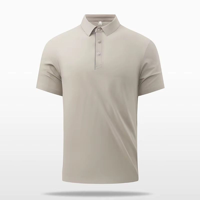 Polo Premium Homme Sans Couture Col Revers Imprimé Ample Manches Courtes