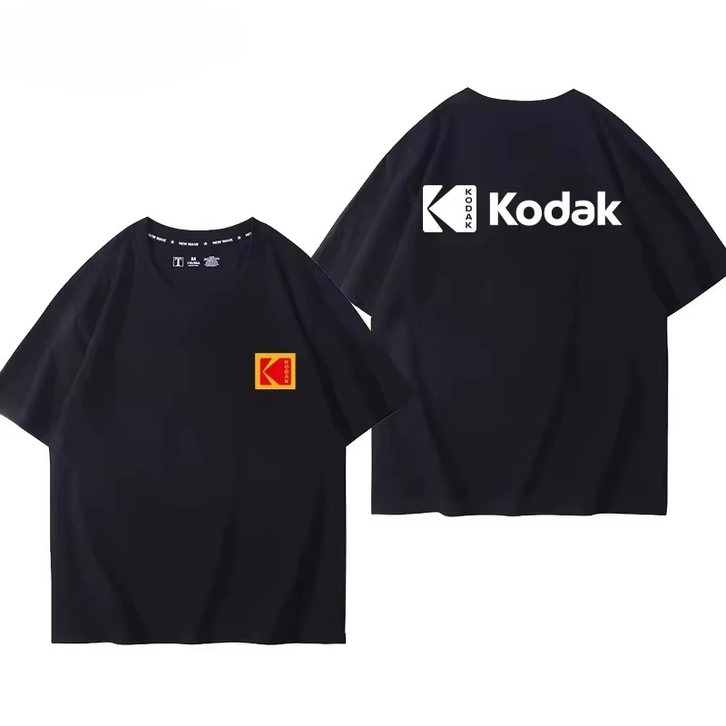 T-shirt vintage imprimé pour homme Kodak été 2026, 100% coton, sportif, décontracté, ample et confor
