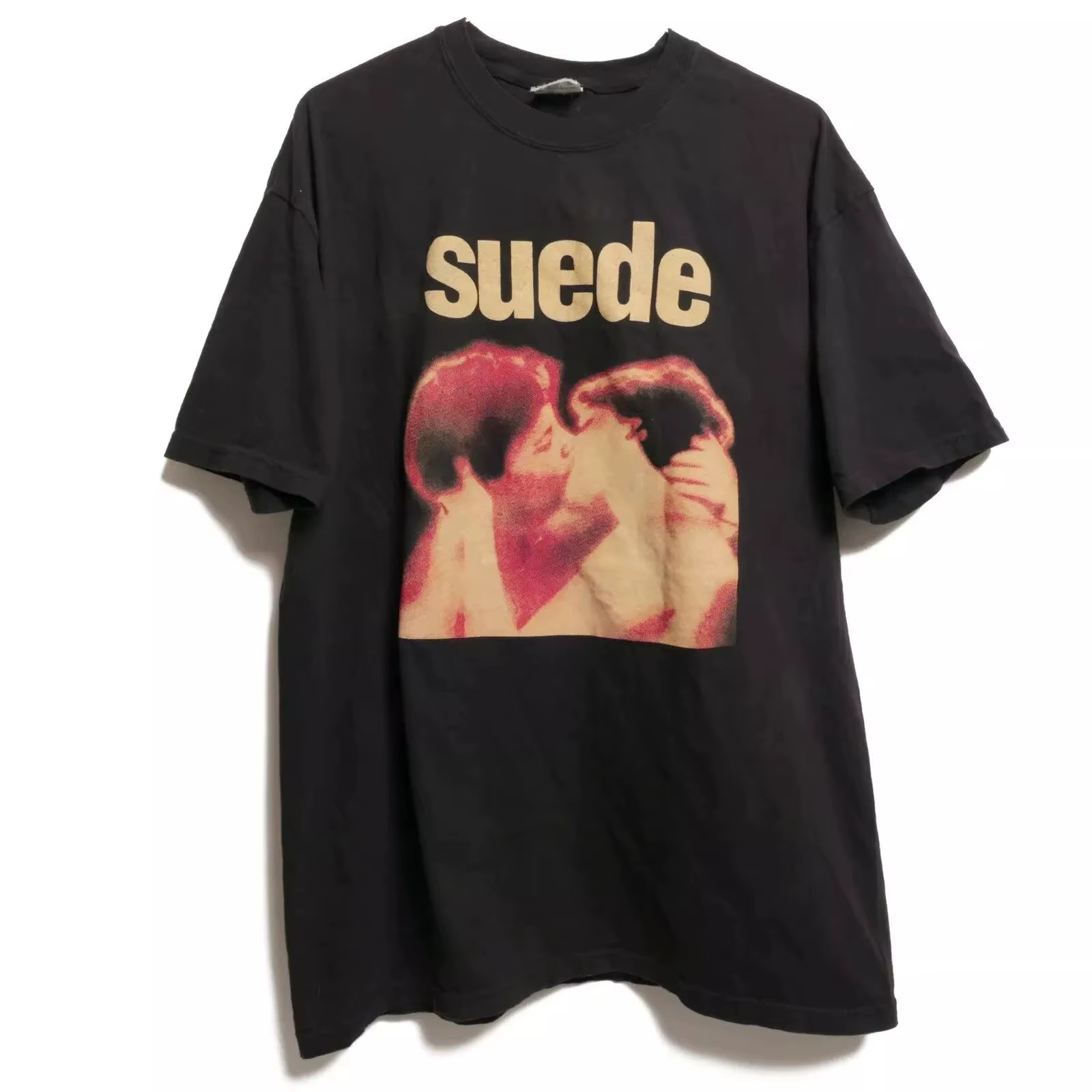 T-shirt en daim London Band, style rock vintage, décontracté, ample, à manches courtes, en coton imp