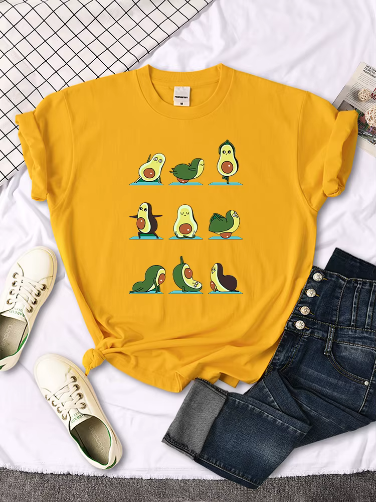Femme T-Shirt avocat vous apprend à pratiquer le Yoga impression Blouses femmes mode grande taille B