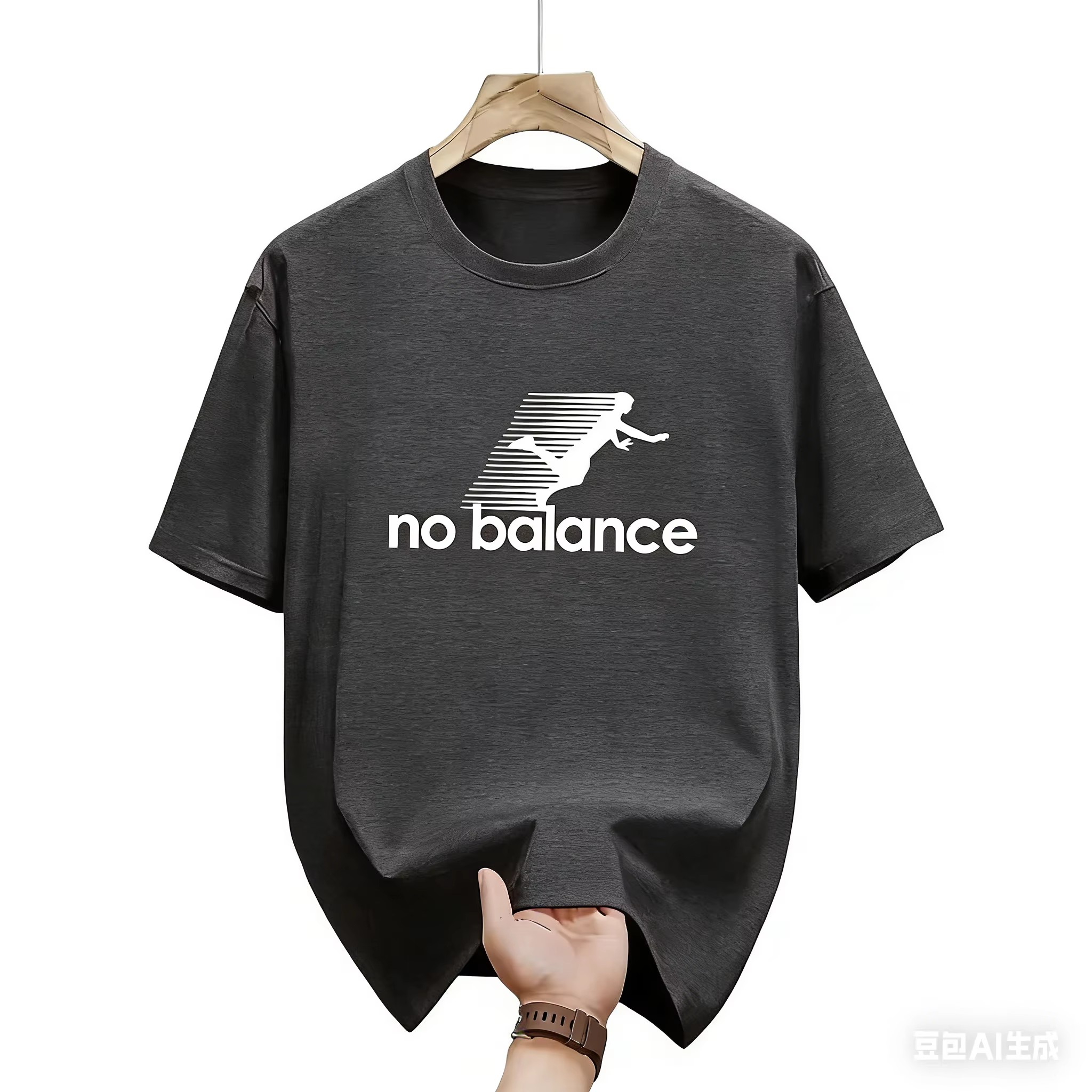 T-shirt surdimensionné humoristique « No Balance » pour homme – Tee-shirt décontracté à manches cour