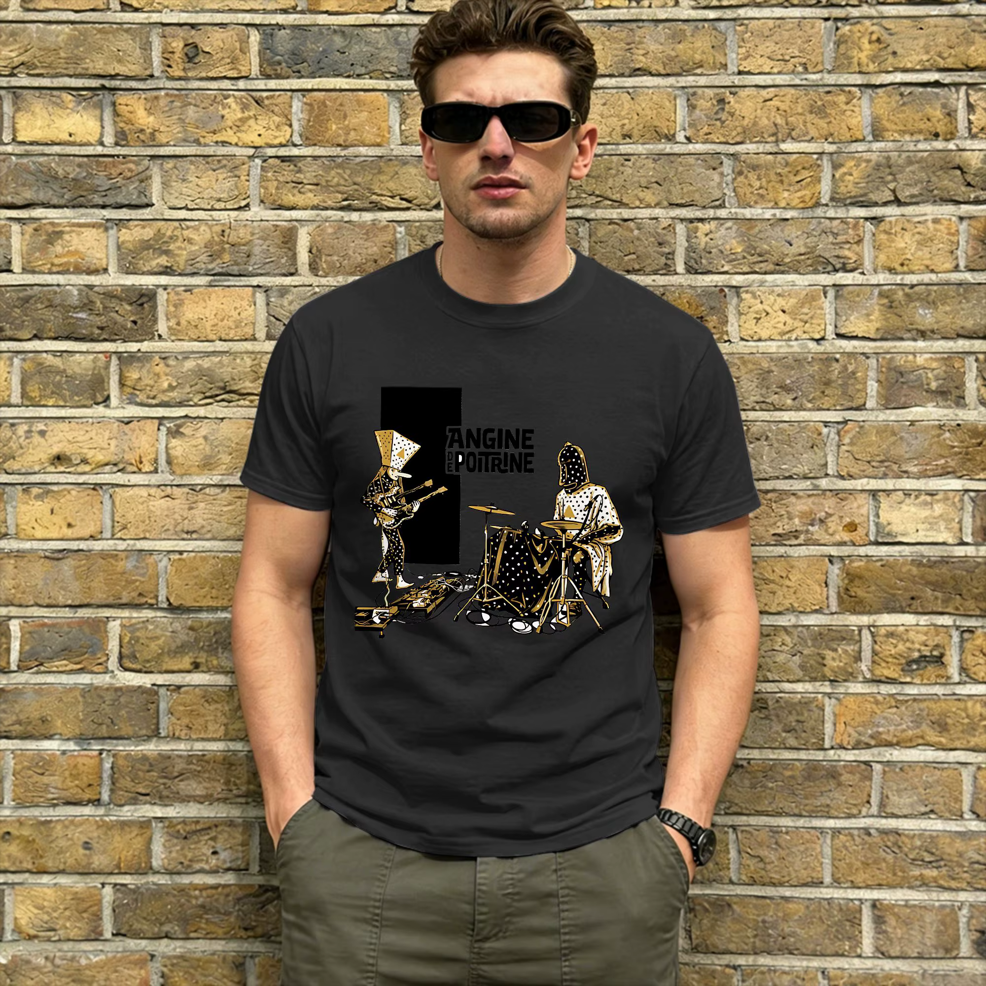 T-Shirt Angine De Poitrine pour hommes, 100% coton, humoristique, col rond, manches courtes, vêtemen