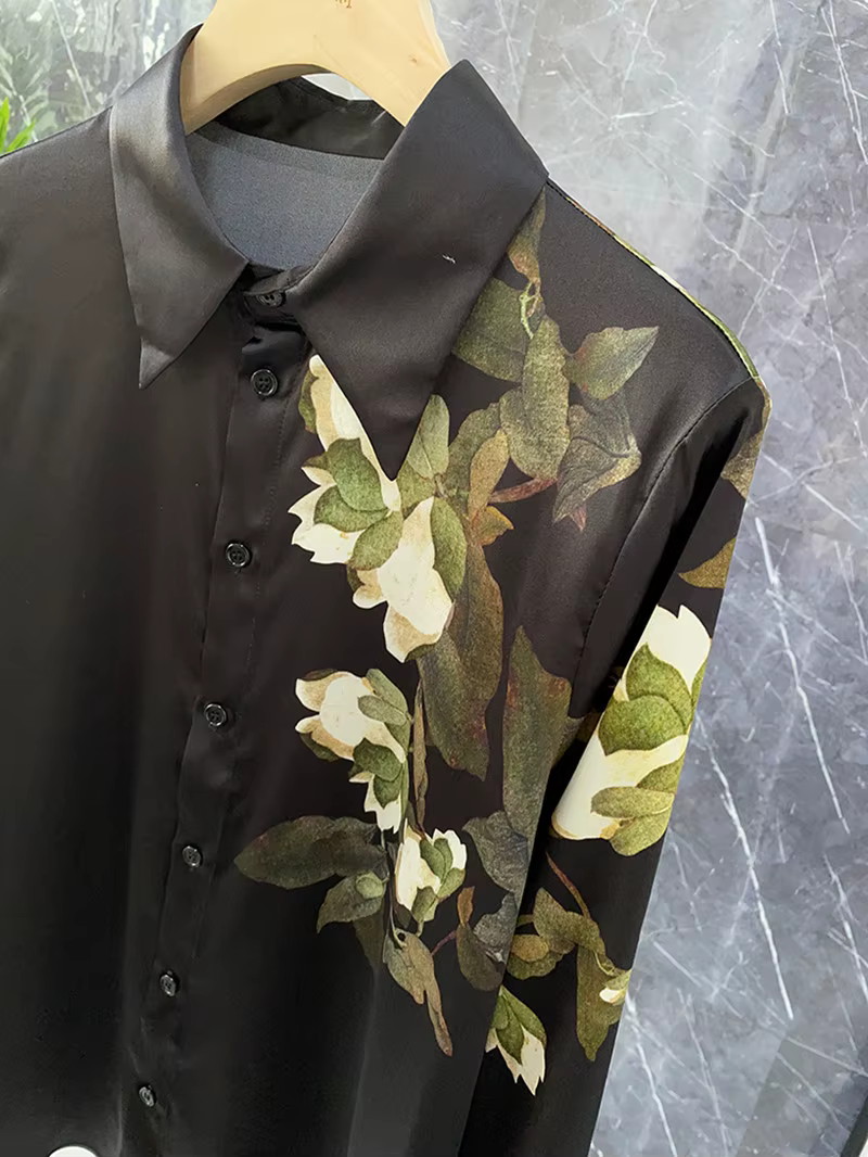 FANIECES noir Satin femmes chemise à manches longues printemps automne mince Blouse bureau dames hau