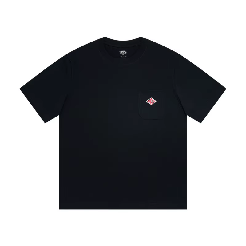 T-Shirt à Manches Courtes en Coton Pur pour Homme et Femme, Vêtement Brodé, Poche Unie Simple, Marqu