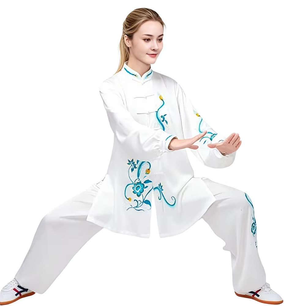 Vente à durée limitée 2026 Nouvel ensemble unisexe brodé chinois Tai Chi : haut boutonné à col monta