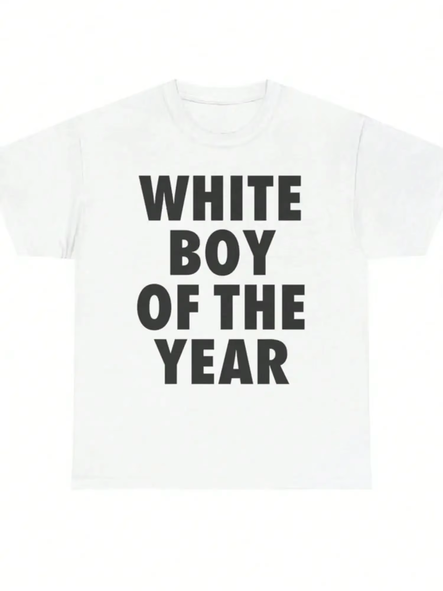 Blanc garçon de l'année t-shirts coton imprimé à manches courtes T-shirt rétro décontracté Streetwea