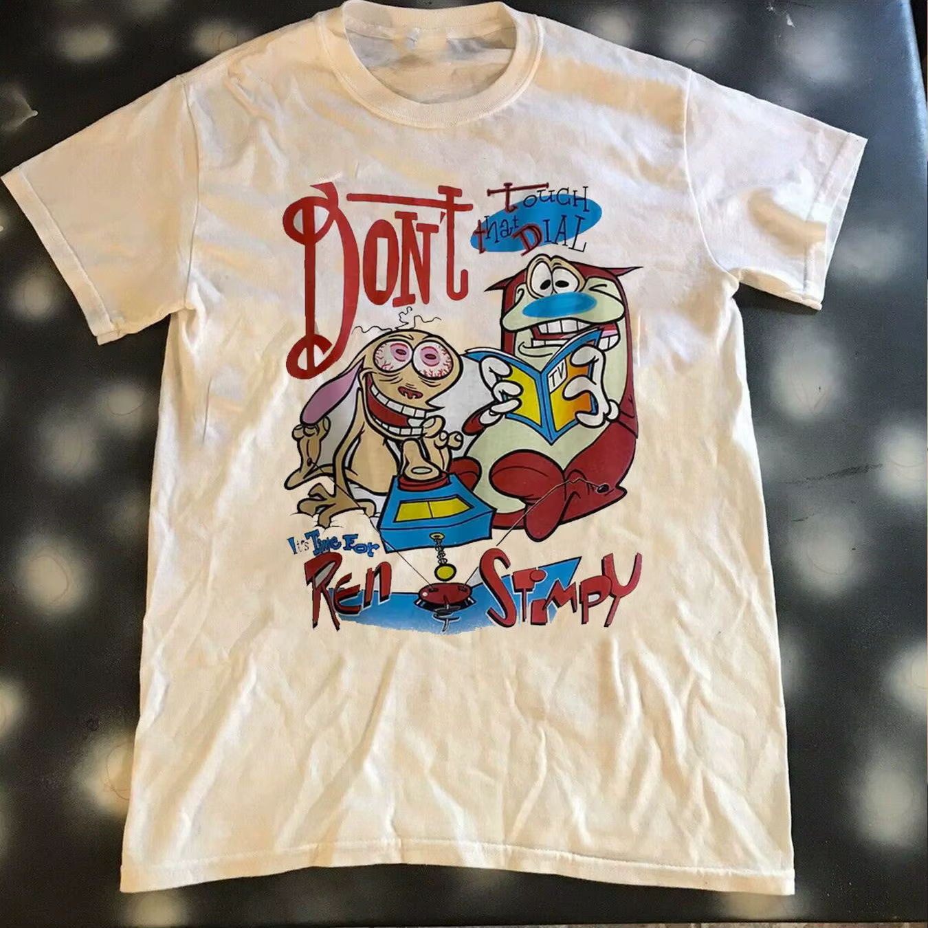T-shirt graphique de dessin animé Ren & Stimpy, T-shirt unisexe doux avec les personnages Ren & Stim