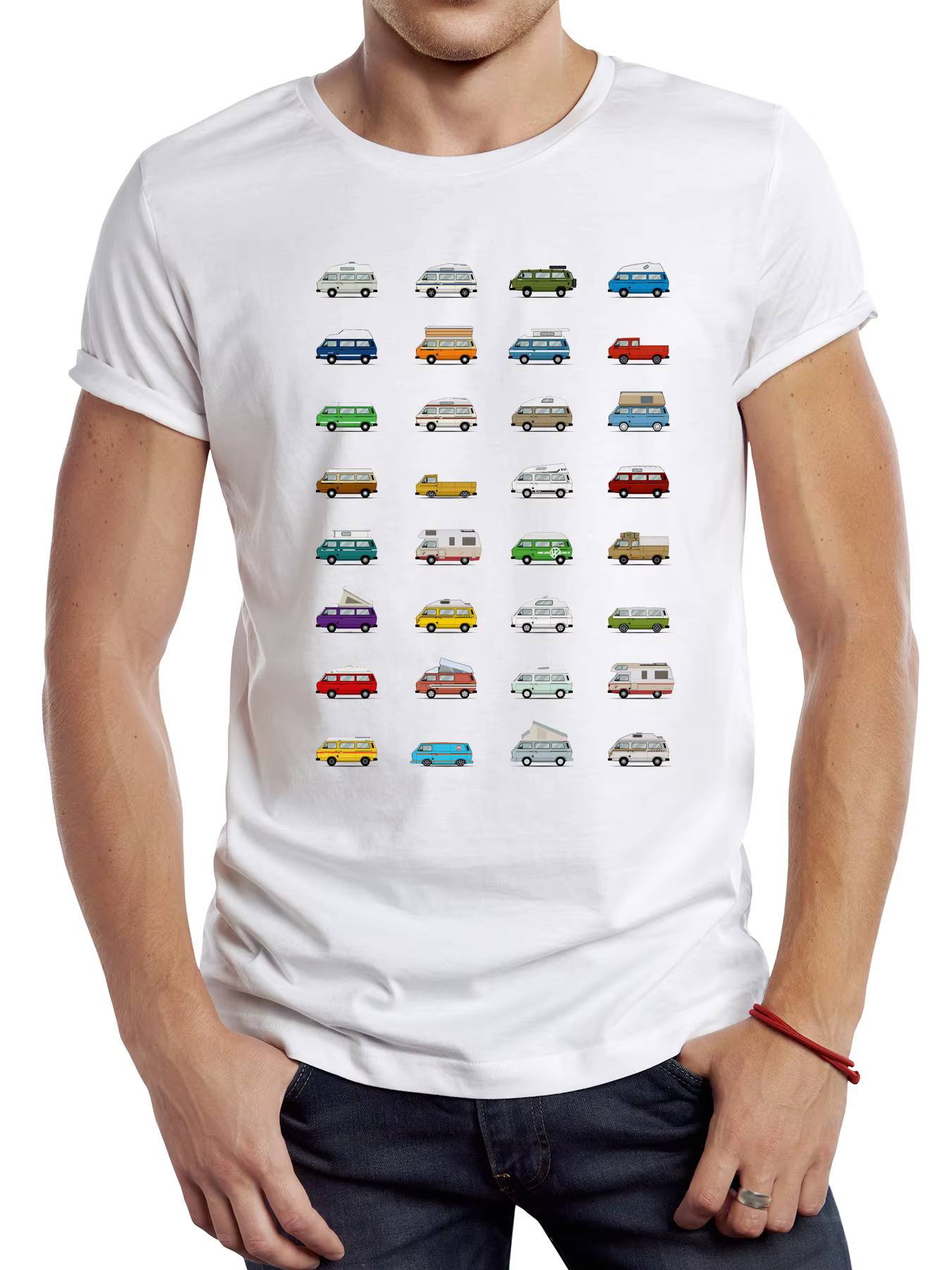 TEEHUB-T-shirt de camping-car vintage pour hommes, t-shirt imprimé de voiture classique, camping-car