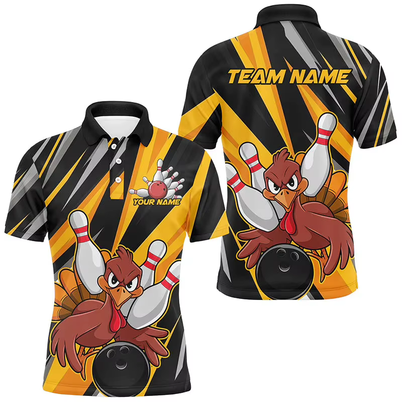 Tendance Bowling graphique 3D imprimé polos mode d'été nom personnalisé nom de l'équipe hommes Polo 