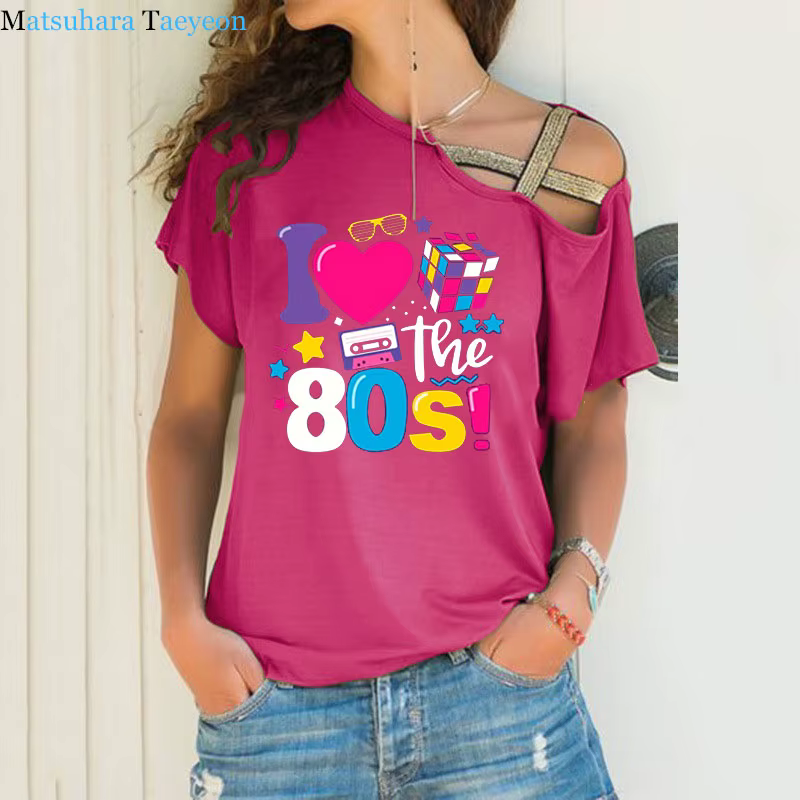 J'aime les 80 t-shirt pour les femmes fête drôle Vintage t-shirts meilleur cadeau hauts et t-shirts 