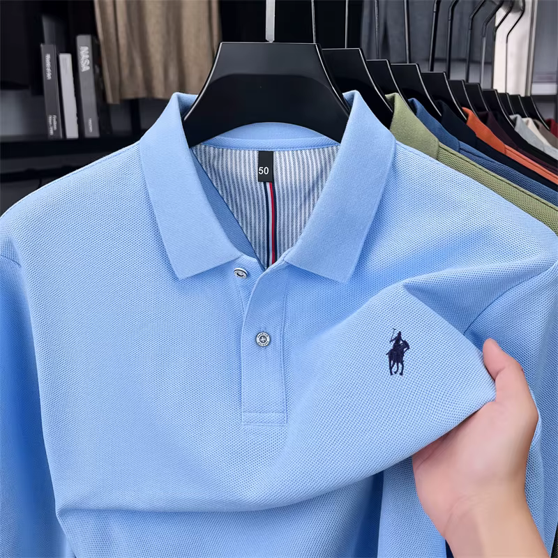 100% coton marque haut de gamme à manches longues polo shirt nouveau Paul Pony brodé luxe confortabl