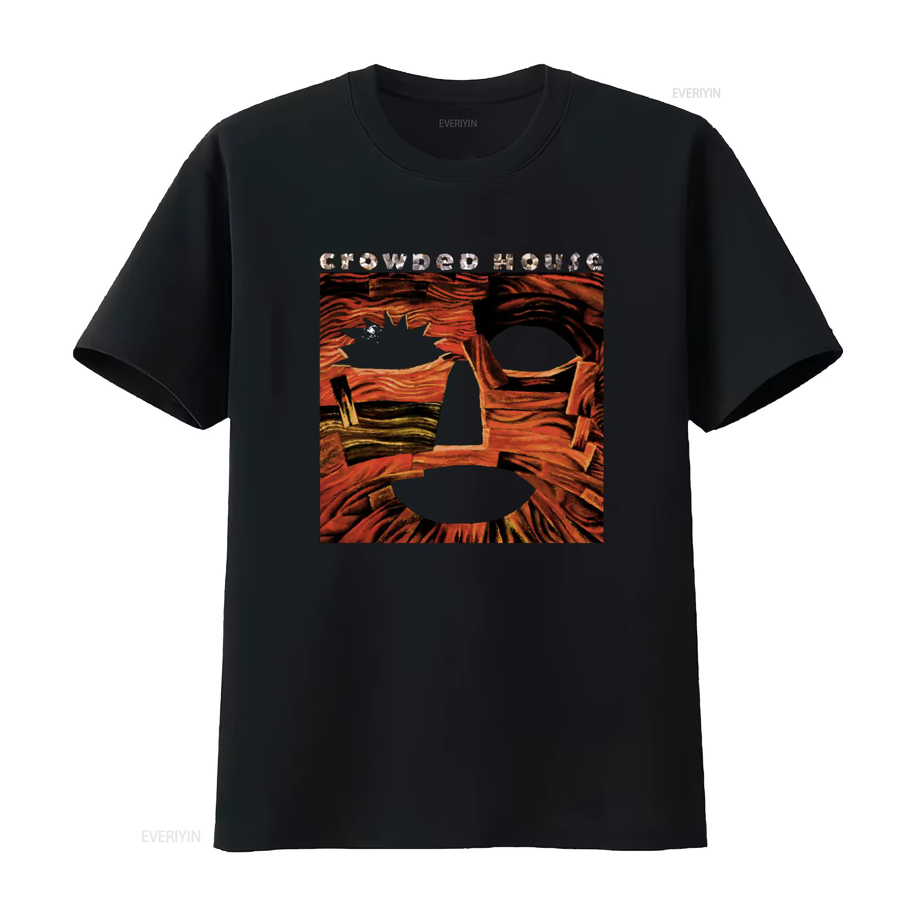 T-shirt en coton imprimé Woodface Crowded House Music Band, Neil Finn Nick Seymour, pour fans, vinta