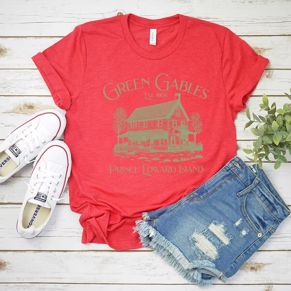 Anne of Green Gables Chemise Anne avec An E Light Academia T-shirt Green Gables Fandom Chemises Book