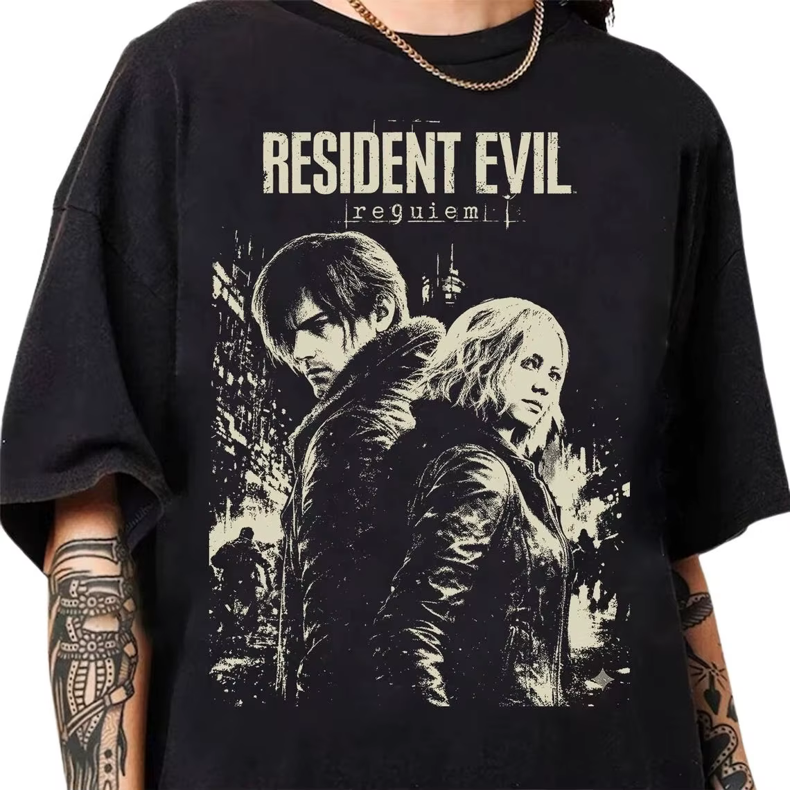 T-shirt rétro Resident Evil Requiem, T-shirt du jeu Resident Evil, nouveau T-shirt d'été en coton ré