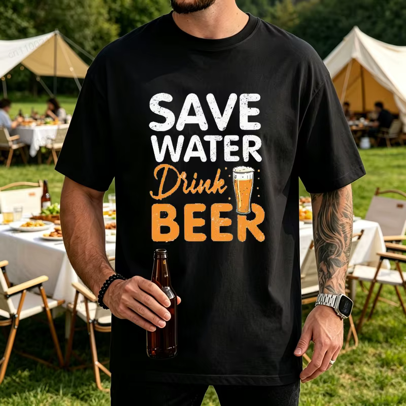 T-shirt pour homme avec citation amusante sur la bière, T-shirt pour papa, cadeau pour les amateurs 