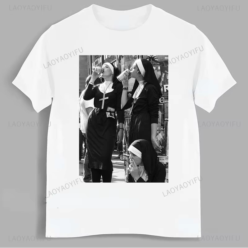 T-shirt en coton avec collier croisé pour hommes, chemise graphique sexy, mode de rue rétro, t-shirt